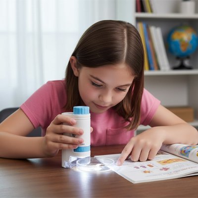 Kit microscope portatif piles AA école