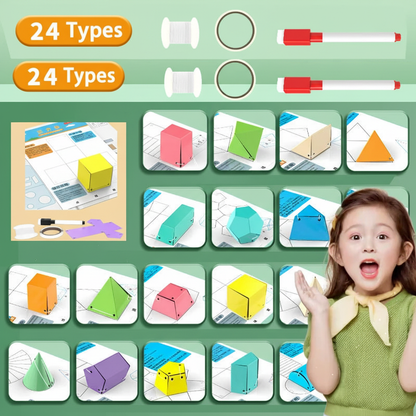 Livre géométrie 3D 24 formes géométriques colorées à tirer