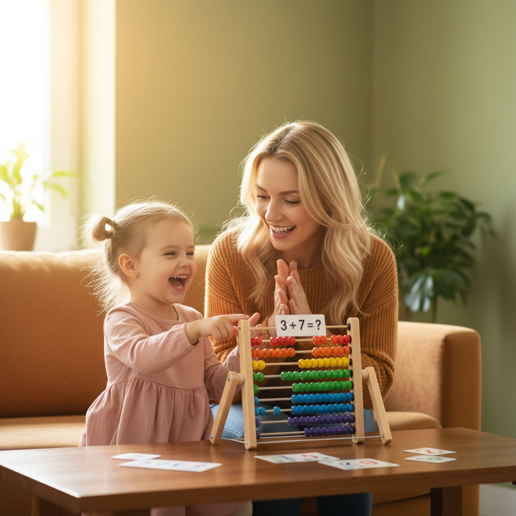 Mère fille boulier groupements par 10, premières additions