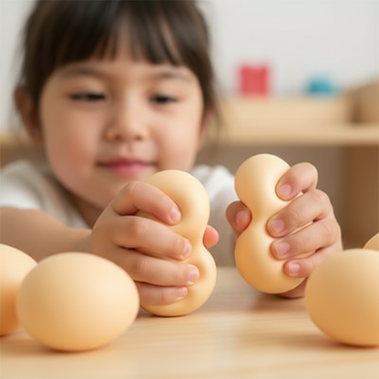 Mains pinçant balles œuf