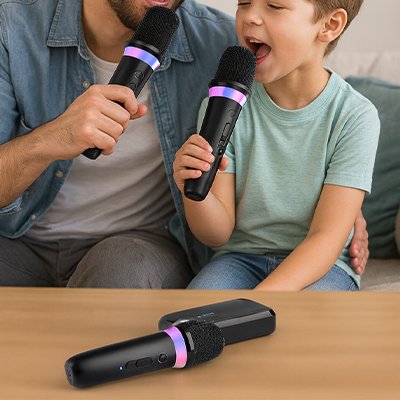 Micro karaoke • microphones sans fil famille anti‑larsen AUX 3,5 mm type‑C compatible TV PC autoradio