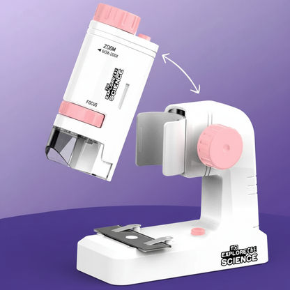 Microscope 2-en-1 portable et sur base