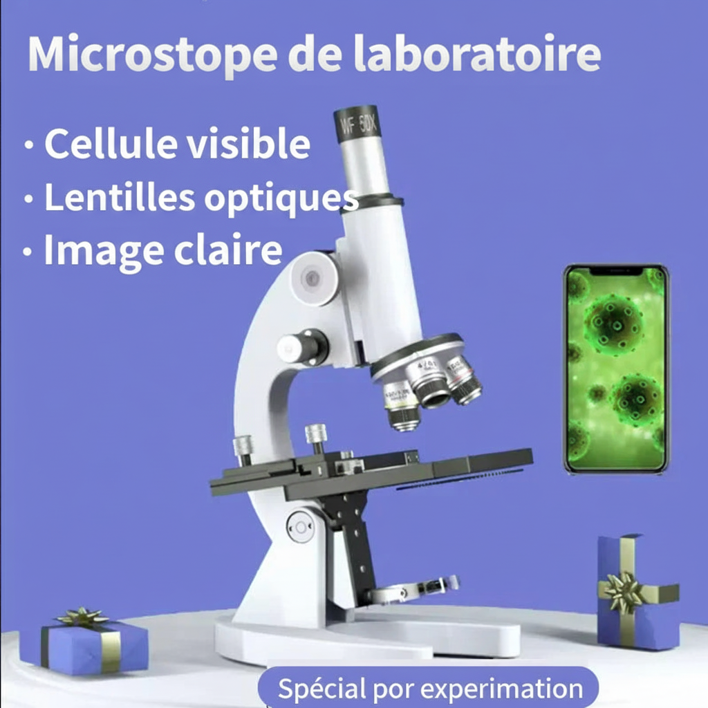 Microscope de laboratoire avec smartphone et caractéristiques