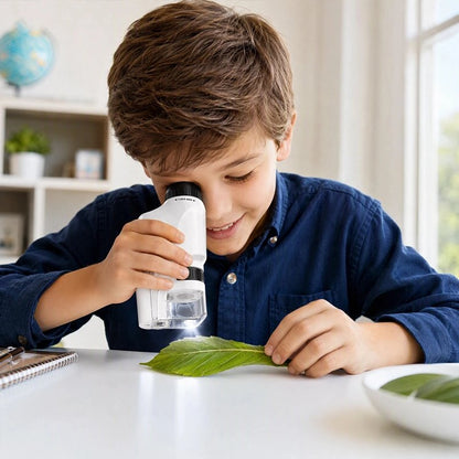 Microscope de poche éducatif pour enfants 60x 120x