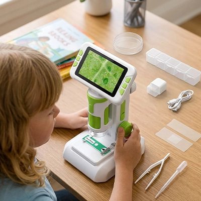 Microscope enfant • jouet scientifique STEM 3 à 12 ans observation
