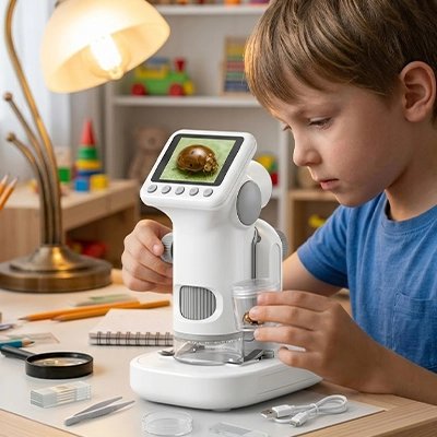 Microscope enfant • jouet scientifique STEM 3 à 6 ans observation