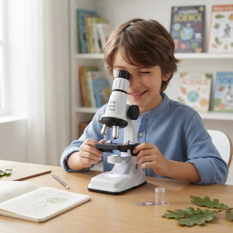 Microscope enfant •	Loupe à main éducative pour jeunes explorateurs