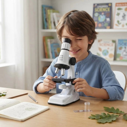 Microscope enfant •	Loupe à main éducative pour jeunes explorateurs