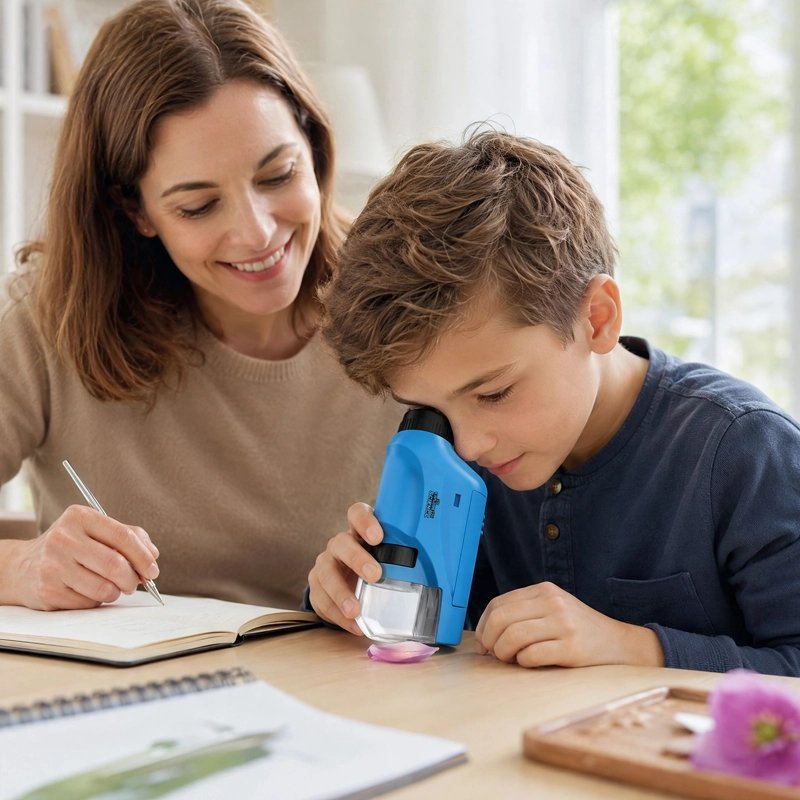 Microscope pour enfants avec lumière LED intégrée