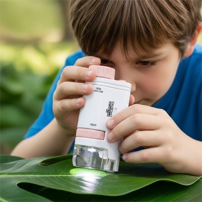 Microscope scientifique enfant apprentissage observation