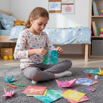 Papier pour origami, kit origami 200 feuilles