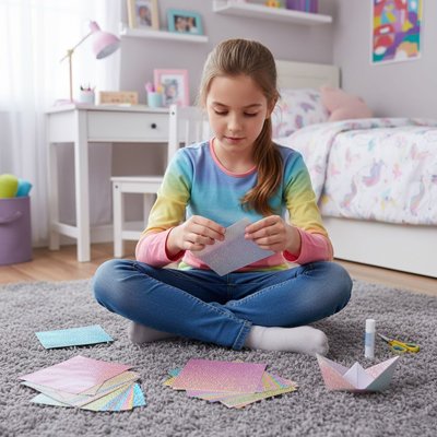 Papier pour origami, papier origami scintillant