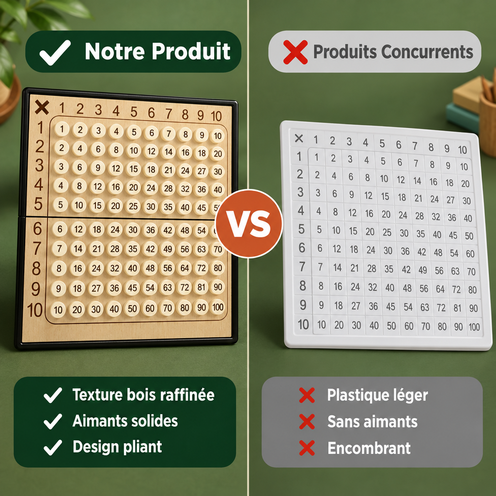 Jeu de table de multiplication avec dés et cartes