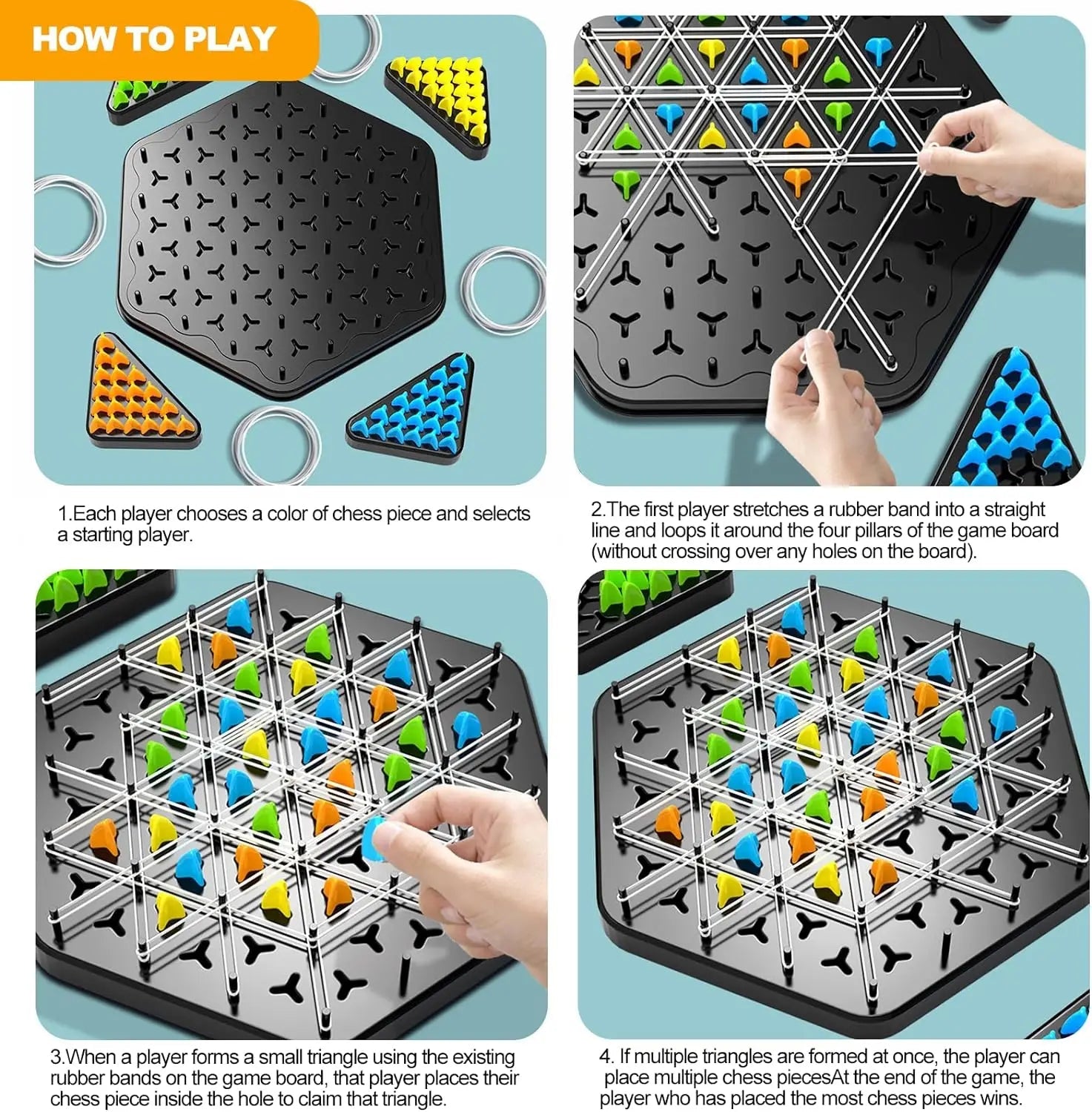 Jeu De Triangle En Chaîne,Jeu De Société Trigle,Jeu D'Échecs