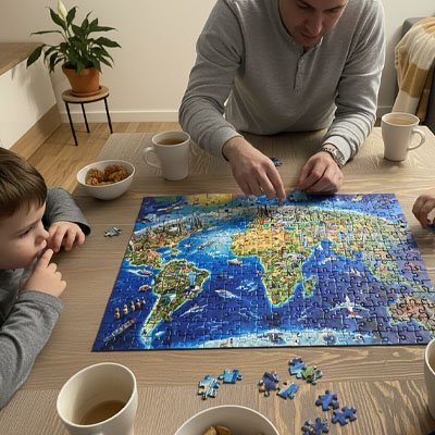 Puzzle 1000 pièces• casse-tête famille voyage culturel sans écran 70 x 50 cm