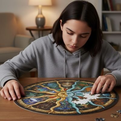 Puzzle 1000 pièces• puzzle circulaire astrologie 12 constellations grand format Ø 68,5 cm
