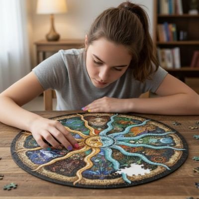 Puzzle 1000 pièces• puzzle rond adulte 1000 pièces zodiaque constellations