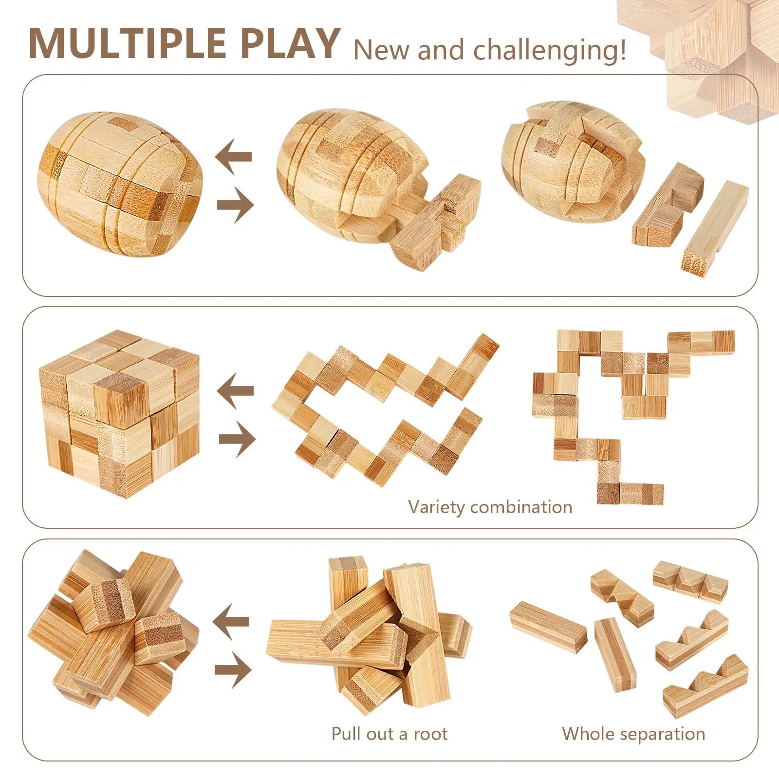 Puzzle 3d en Bois Balle Magique Enfants - Jeux de Logique - Jeu Éducatif Enfant