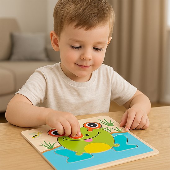 Puzzle bois à encastrer Montessori motricité fine tout‑petit