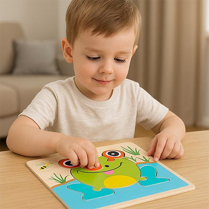 Puzzle bois à encastrer Montessori motricité fine tout‑petit