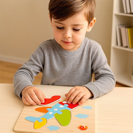 Puzzle bois bébé 1 2 3 ans animaux véhicules