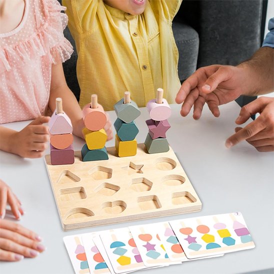 Puzzle bois d’association formes et couleurs bois 3 4 5 ans