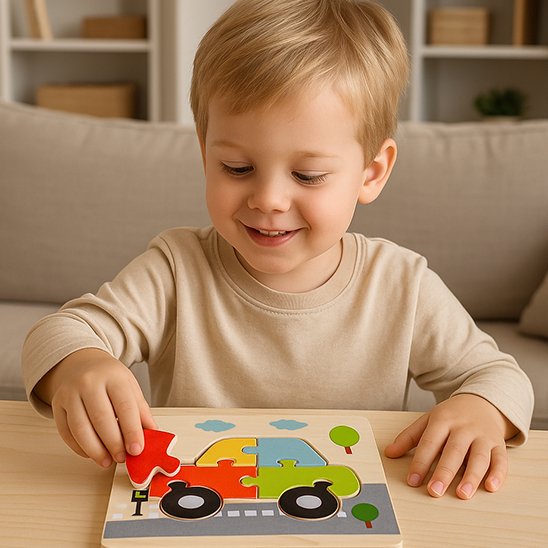 Puzzle bois épais bébé coordination œil‑main éveil sensoriel