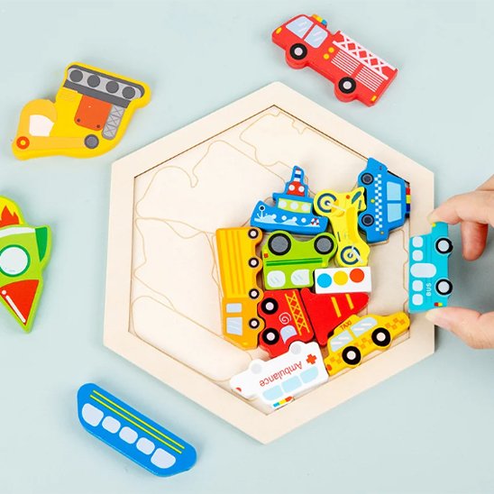 Puzzle bois, jouet éducatif Montessori empilage équilibre coordination