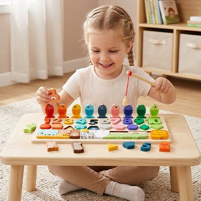 Puzzle bois • jouet éducatif motricité fine tri couleurs formes