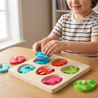 Puzzle bois, jouet Montessori 1-3 ans 