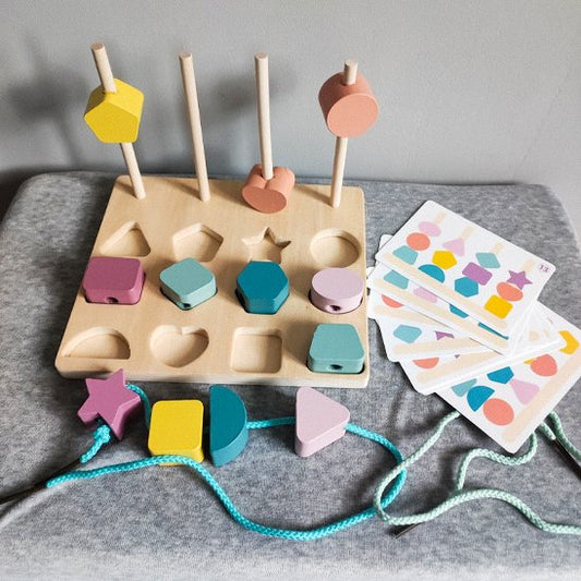 Puzzle bois, jouet montessori bois 3 ans tri couleurs formes