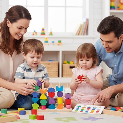 Puzzle bois, jouet montessori tri des couleurs et des formes bois 3 ans