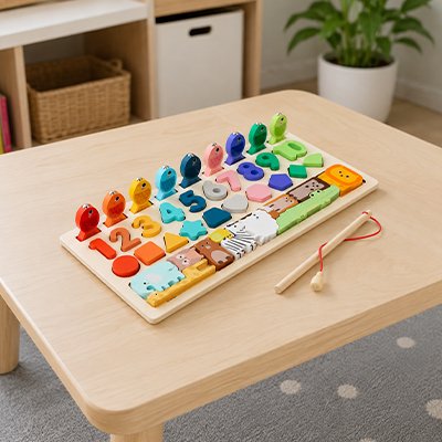 Puzzle bois montessori 4 en 1 préscolaire