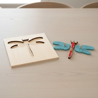 Puzzle bois, panneau cognitif animaux insectes 