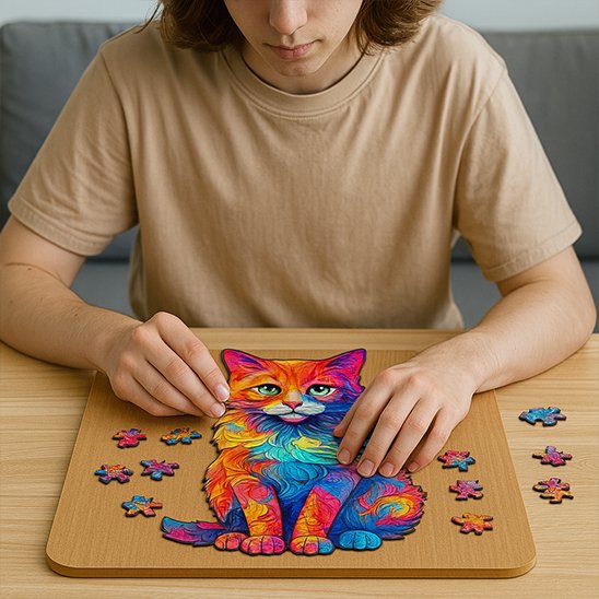 Puzzle bois • puzzle famille enfant 3–6 6–12 ans développement cognitif détente