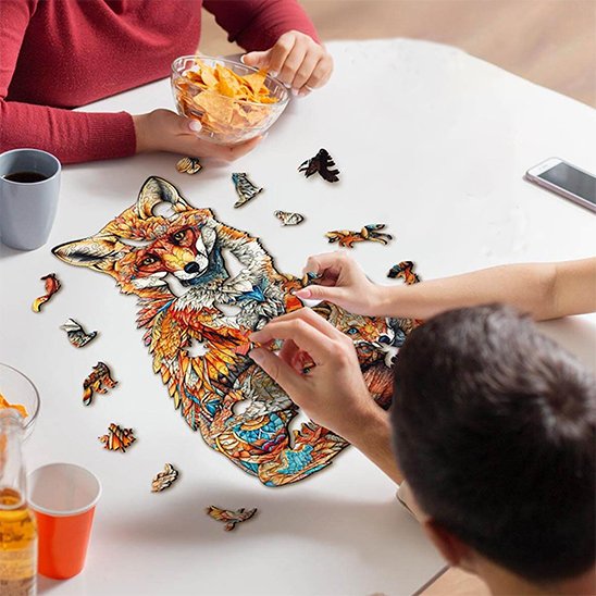 Puzzle bois Renard chaleureux 