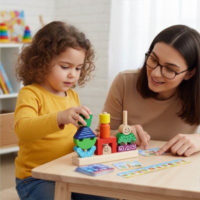 Puzzle en bois, jeu progressif