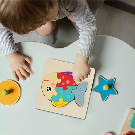 Puzzle enfant 3D Montessori en bois