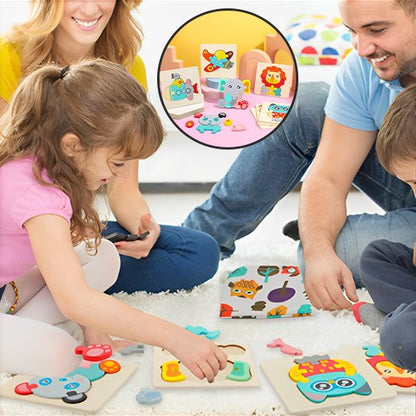 Puzzle enfant • cadeau éducatif garçon fille puzzle animaux dessin animé