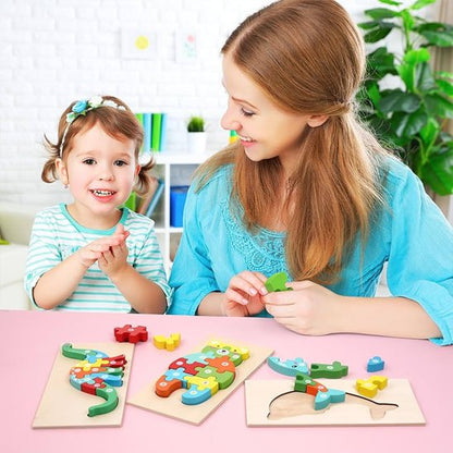 Puzzle enfant • casse‑tête bois macaron pastel coordination œil‑main
