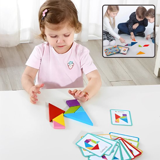 Puzzle enfant • jeu tangram sans écran créativité logique défi familles enseignants