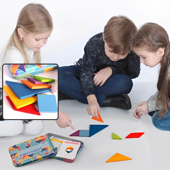 Puzzle enfant • puzzle géométrique enfants boîte métal voyage motricité fine perception spatiale