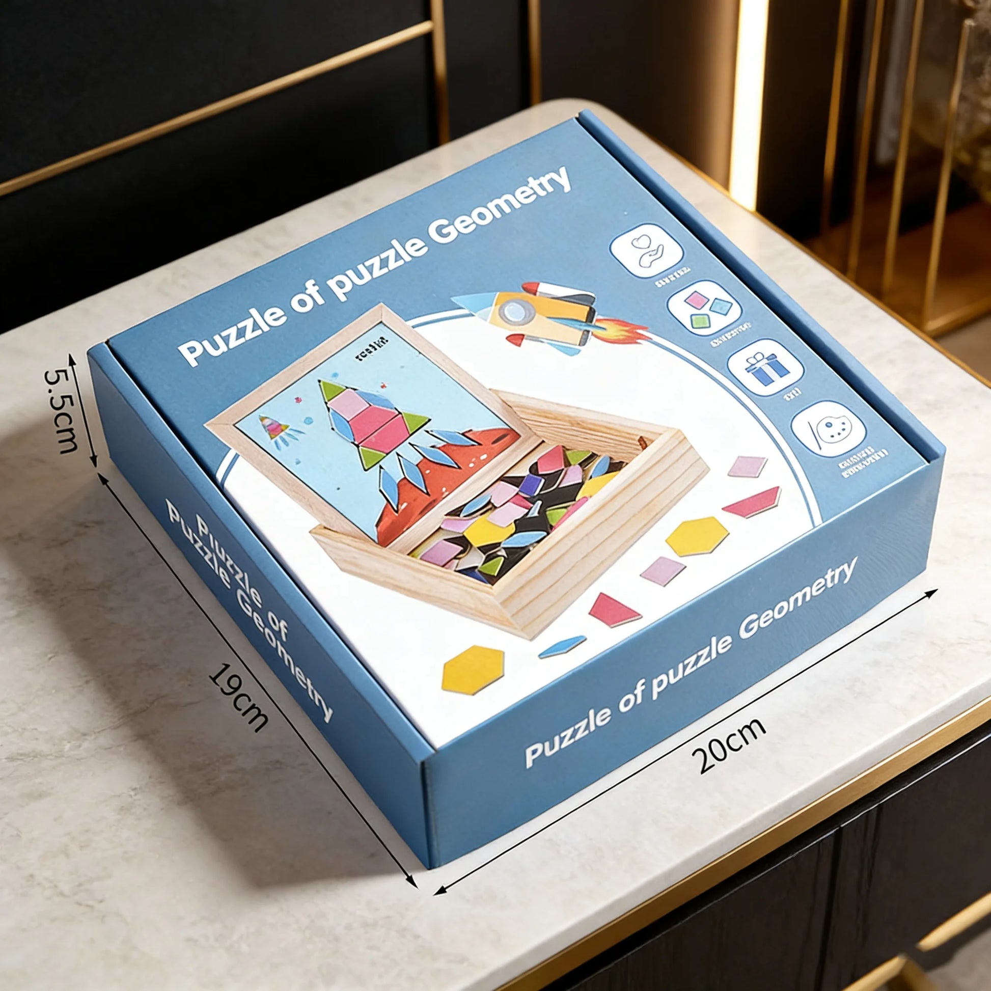 Ensemble de Puzzles Magnétiques en EVA avec Boîte en Bois 