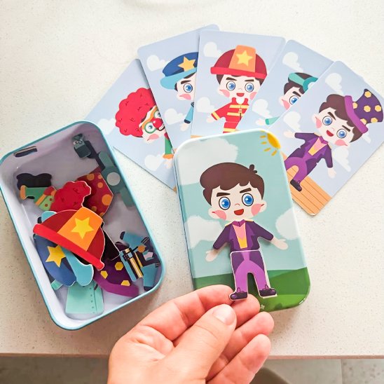 Puzzle magnétique, , boîte métal habillage enfant