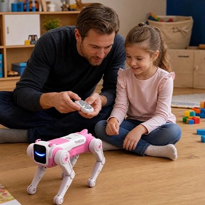 Robot chien acrobate interactif intelligent