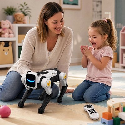 Robot chien Jouet électrique pour chien, cascades roulantes, danse programmée