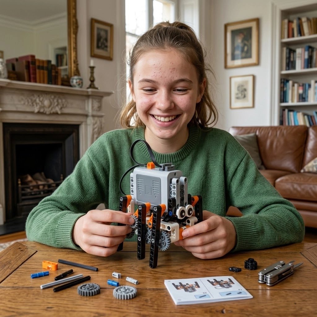 robot hexapode bionique en blocs de construction motorisé