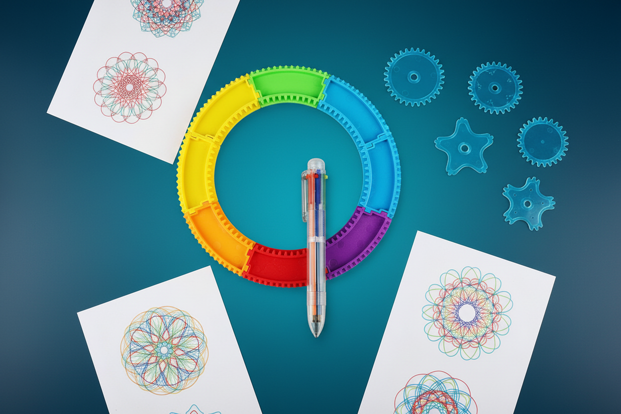 kit spirographe géométrique avec stylo multicolore