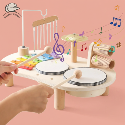 Table musicale fond corail
