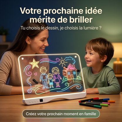 tableau dessin lumineux 3 à 12 ans avec support